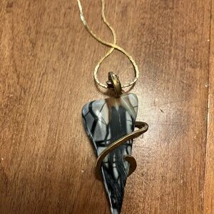 Gold and Black Pendant Necklace